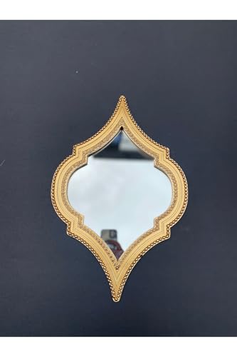 Peramari Dekoratif Polyester Damla Tekli Ayna Gold Gold 49 x 36