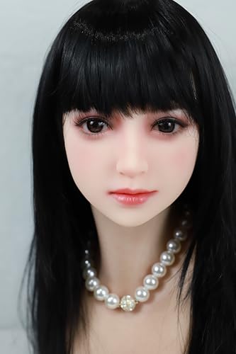 フィギュア ヘッド単体 高級TPE ヘッド 頭のみ ウィッグタイプ 2種類の接続方式 ウィッグタイプ #363-長い黒髪（Amazon）