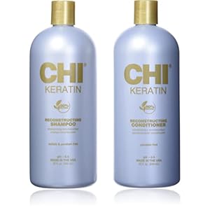 CHI Moisturize It Duo Keratin Shampoo & Conditioner Set, Hydrating Formula Restores & Strengthens Hair, Sulfate & Paraben-Free, 2 Bottles, 32 Oz