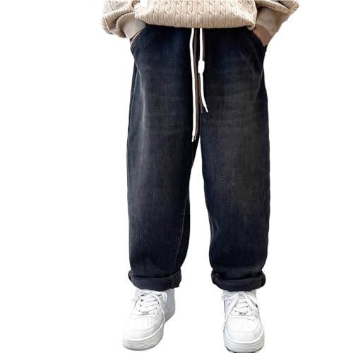 Kids Boys Wide Leg Jeans Baggy Straight Casual Fashion Loose Denim Pants Y2k Streetwear Kids Retro Style Jeans