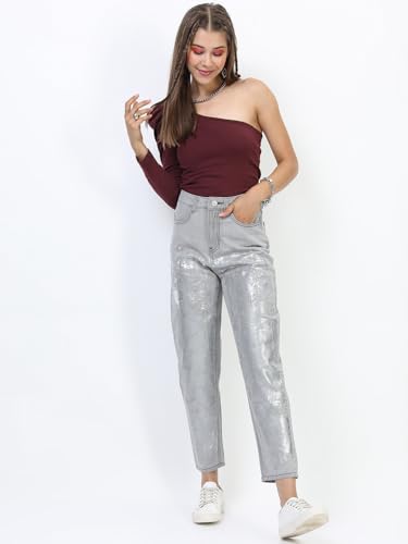 Image of Tokyo Talkies Women's Mom Fit Cropped Jeans| Mid-Rise| Jeans Pant