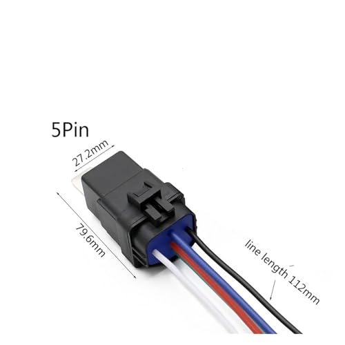 Relé automotriz 12V 40A de 5 pines con soporte y cable de 105mm 3