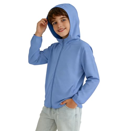 Image of Girls Active Sun Protection Jacket Zipper Hooded Cooling Shirt 3-12Years