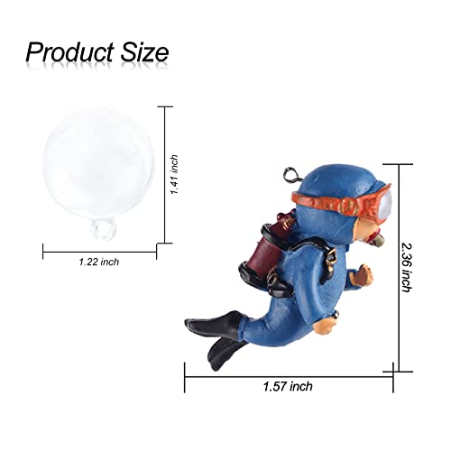 Wishlotus Aquarium Decorations, Mini Cute Fish Tank Floating Decor Aquarium Ornament Resin Aquarium Diver Decorations For All Kinds Of Aquarium/Fish Tank Landscaping Decorations (Blue) #TOP1