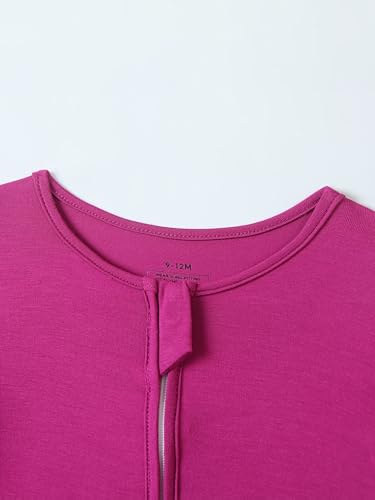 Joonberry Unisex Baby Bamboo Viscose Long Sleeve Romper, Cute Prints Zipper Footless Jumpsuit, Toddler One-Piece Outfits (Purple, 18-24M) — view 3