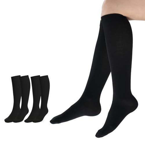 Image of 3 Pairs Women & Men's Compression Socks 15-20mmHg Support Stockings