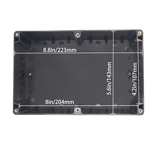 Image of Watertight Junction Box, IP67 Waterproof Project Box Durable ABS Plastic Electronic Enclosure Case for DIY Electrical Project Black 9.06 inch x 5.91 inch x 3.35 inch(230 x 150 x 85 mm)