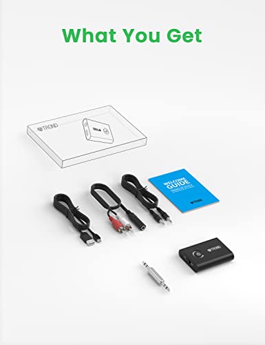 Trond Bluetooth Transmitter Receiver V5.0, Bluetooth Audio Transmitter, 2-In-1 Bluetooth Adapter For Tv/Car/Pc/ Mp3/ Headphones/Home Stereo/Speaker, Aptx Low Latency, Pairs 2 Devices Simultaneously #TOP6