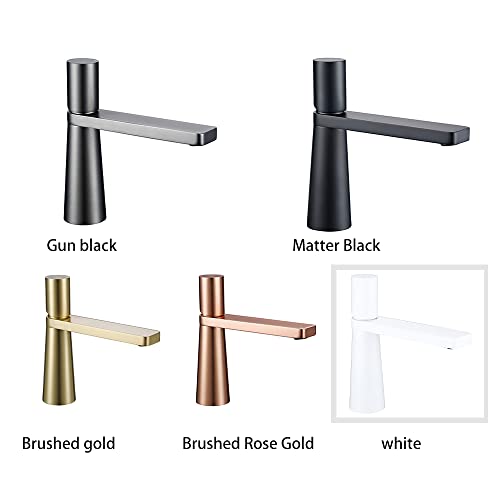 Robinet lavabo pivotant or brossé pour éliminer les éclaboussures de vasque - 8