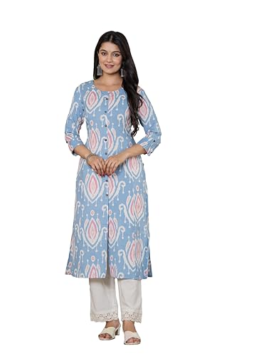 Image of Pistaa's Women's Floral Print A-Line Kurta with Lace Palazzos