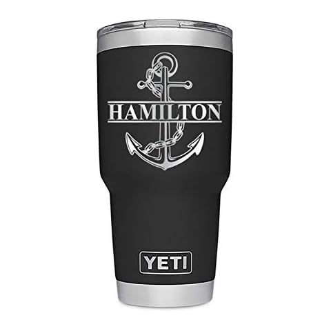 Personalized Black Stainless Steel 30 oz. Tumbler – Anchor Split, Custom Laser Engraved Cover