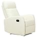 HOMCOM Poltrona Relax Reclinabile 170° con Poggiapiedi Regolabile Ergonomica in Similpelle 65 × 92 × 100cm Crema