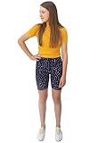 POPINJAY Girls Short Leggings (Navy/White Polka Dot, Small)