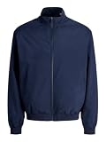 cazadora polipiel hombre jack and jones Largo/talla : Corto JACK & JONES Jjecharge Bomber Noos con cuello alto para hombre, blazer azul marino, talla XL, Blazer azul marino, x_l