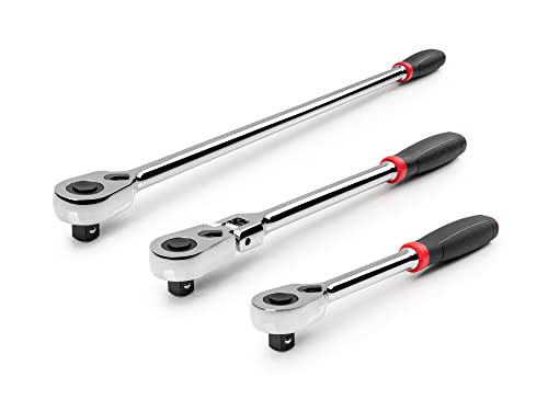 TEKTON 1/2 Inch Drive Quick-Release Comfort Grip Ratchet Set (3-Piece) | SRH99118