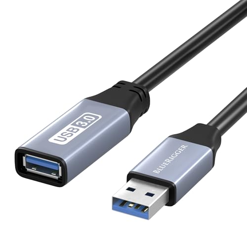 BlueRigger Cable de extensión USB 3.0 (6 pies, activo, 5 Gbps, cable adaptador tipo A macho a hembra) Extensor repetidor USB largo para auriculares VR, impresora, disco duro, unidad flash, teclado,