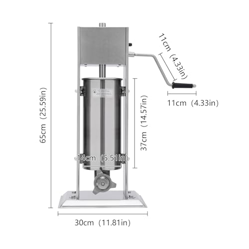 5L Heavy Duty Stainless Steel Sausage Stuffer Manual Churrera Churros Machine Maker Commercial Churros Maker Stainless Steel Latin Fruit Machine with 4 Nozzles