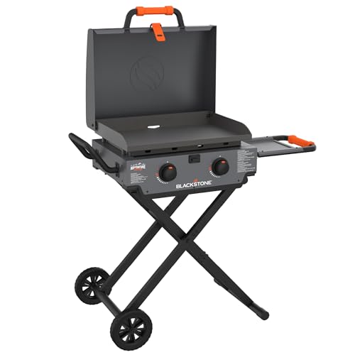 Blackstone 2356 22" Omnivore Flexfold Griddle - Portable Propane Flat Top Grill for Camping, Tailgating, and Backyard Cooking - Charcoal Gray