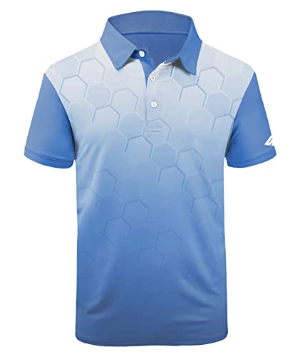 V VALANCH Golf Polos for Men Athletic Polo Shirts Short Sleeve Summer Casual Moisture Wicking Tennis Shirt Blue 2XL