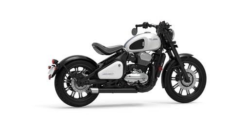 Image of JAWA 42 Bobber Disc Bike Alloy Wheel Dual Channel Moonstone White Booking for Ex-Showroom Price