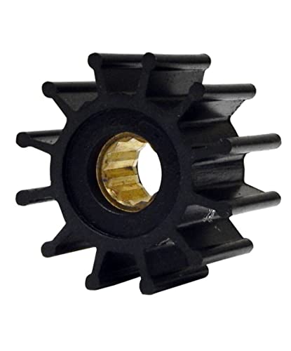 Jabsco 1210-0003-P, Nitrile, Drive Type 7, 12 Blade, 2-1/4 Diameter, 1-1/4 Width, 5/8 Shaft, Brass Insert
