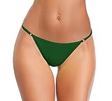 SHEKINI Damen Bikini Klassischer Verstellbare Bademode Brasilianer Niedrige Taille Tanga Bikinihose Badeanzug(XS, Bikini Bottom-grün)