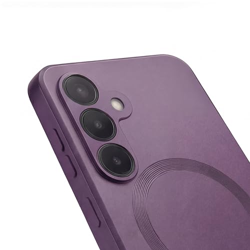 Image of amazon basics Premium Mag-Safe Case for Samsung Galaxy A17 5G | Shockproof & Anti-Scratch Cover | Soft Silicone with Wireless Charging | Camera Lens Guard - Purple