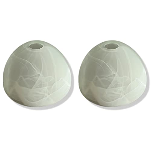 2 Stück Lampenschirm Glas für Fischer & Honsel Prestige E14 u.a. für Led Glas, Schirm,Ersatzglas, Schirm, Ersatzschirm, Lampenglas für Pendellampe, Tischlampe, Leuchte (2x Prestige alabasterfarbig)