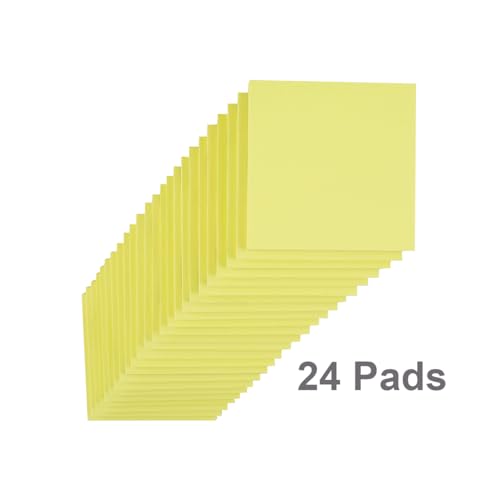 (24 Pads) Sticky Notes 3x3 in Yellow, Strong Adhesive, Clean Removal, Recyclable, Self-Stick Pads, Easy to Post for Home, Office, Notebook - Image 2