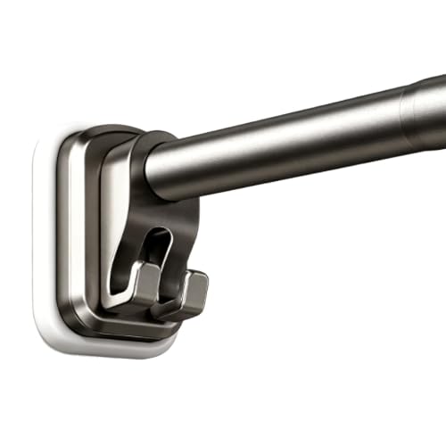 Tringle extensible à ressort sans percer barre rideau grise 65-100cm - 2