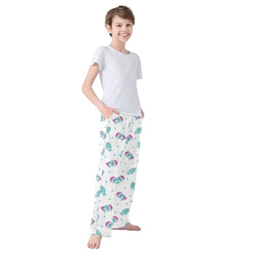 Boys' Pants Christmas Dolphin Snowflake Long Bottoms Jogger Pants Elastic Waist Trousers with Pockets S-XL4