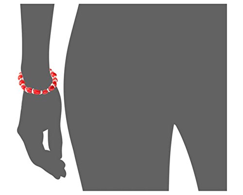 Image of EVELYN BROOKS Classic Stretchy Adjustable Beaded Bracelet for Women 6.5 inch - 7.5 inch w /Meaningful Good Luck Huayruro Seeds Beads - Great Gifts for Mom, Daughter, Sister, Aunt, Girlfriend