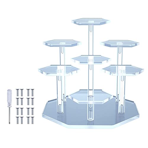 Présentoir en Acrylique pour Figurines, Collection, Jouets et Poupées, Desserts, Présentoir pour Organisateur de Bijoux Cosmétiques, Présentoir Stable Présentoirs de Vente 12 niveaux (Transparent) Cover