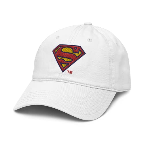 Dc Comics Superman Classic Chest Logo Adjustable Baseball Hat, White, One Size #TOP17