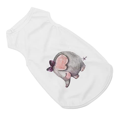 Soft Breathable Cat Costumes Dog T-Shirts for Small Medium, Large Pets - Cute Animal Print Cat Wear for Kittens Boys, Girls, White (S)