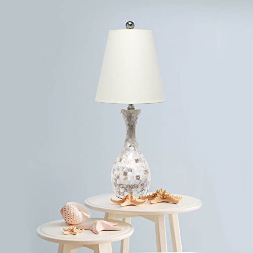 Lalia Home Malibu Curved Mosaic Seashell Table Lamp With Chrome Accents #TOP2