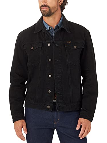 Wrangler Herren Ungefütterte Western-Jeansjacke im Cowboy-Schnitt, Schwarz (Shadow Black), M