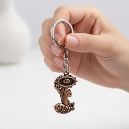 Image of M Men Style Metal Hand Symbol Keychain for Car & Bike Keys | Decorative Round Emblem Key Ring | Durable Metal Key Holder for Men & Women
