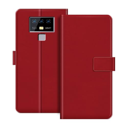 ESACMOT ���U�[�E�H���b�g�P�[�X Oukitel K15 Plus �Ƃ̌݊������� �J�[�h�z���_�[���X�^���h�t���蒠�^�P�[�X�A�}�O�l�b�g���J�A�ϏՌ��t�H���I�A�J���t���ȃf�U�C�� (��)