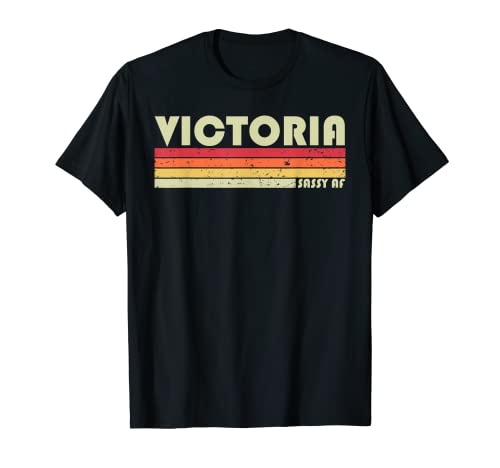 VICTORIA Regalo Nombre Personalizado Retro Vintage 80s Cumpleaños Camiseta
