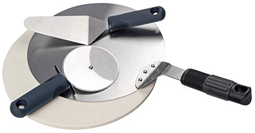 Pizza Set Pizzastein Pizza Stein ca.33cm 1,5cm Dicke Natursteinplatte, Pizzaheber Pizzaschaufel Pizzaschieber Pizzaschneider Pizzaroller