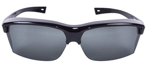 Polarized Over Glasses Sunglasses That Go Over Wide Specs. Mens & Womens. Black2