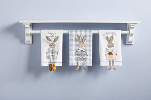 Mud Pie Easter Bunny Dangle Leg Towel, Pink Bunny, 21" X 14" #TOP2