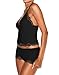 LEEDYA Women Cami Pajama Set Lace Camisole Lingerie Sleepwear 2 Piece Cami Shorts PJ Lounge Set Black S