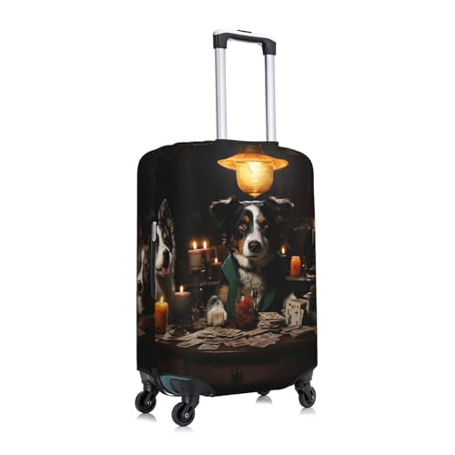 funny dog party Play Pokers cute Elastic Travel Luggage Cover Travel Suitcase Cover for Trunk Case 19''-32'' Luggage Protective Cover3