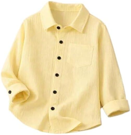 Boys Full Sleeve Casual Shirt Pocket Design Daily Use Comfortable Stylish Smart Fit Modern Trendy Look Lightweight Outfit