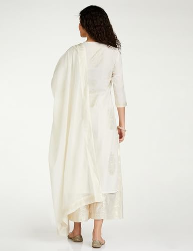 Image of BIBA Women Straight Cotton Straight Kurta Palazzo Suit Set