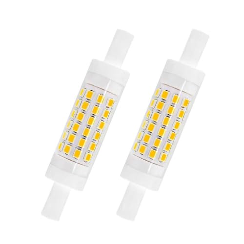 Wanym LED R7S 78mm 5W Regulable, LED Bombillas, Lineal Doble Terminación Tipo J Luces de Inundación (50W Halógeno Equivalente), 600LM, para Lámparas de Pared Pack de 2,Natural White 4000k