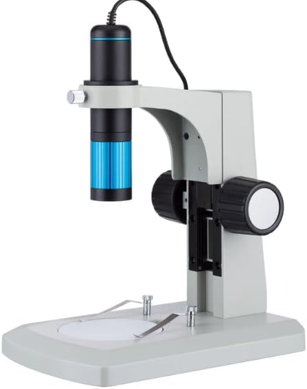 AmScope UTP5100B 5.0MP Continuous Parfocal Zoom USB Handheld Digital Microscope - 28X-220X Magnification, Track-Stand, Professional 5MP CMOS Sensor, Variable LED Ring Light, Windows/Mac Compatible