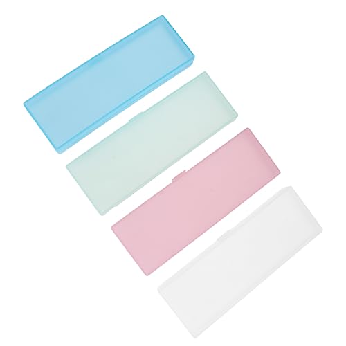 4pezzi Astuccio Penna Trasparente Opaco Per Scuola Scatola Per Matite Media e Organizer Cancelleria e Pratico Per Studenti elegante rosa verde blu bianco